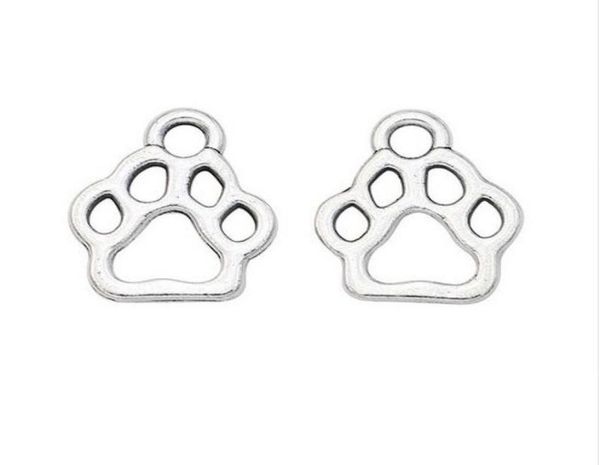 

200pcs alloy paw print charms antique silver charms pendant for necklace jewelry making findings 13x11mm6822271, Bronze;silver