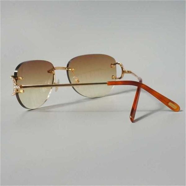 

sunglasses 2023 designer stones fashion diamond men rimless rave festival carter shades designer lunette soleil luxury glasseskajia new, White;black
