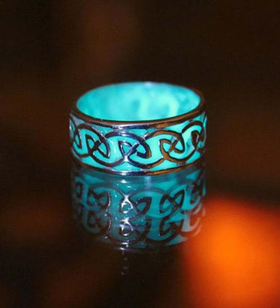 

europe and the united states big luxury retro carved luminous ring maya mysterious geometry pattern adjustable ring glowing ring4880512, Golden;silver