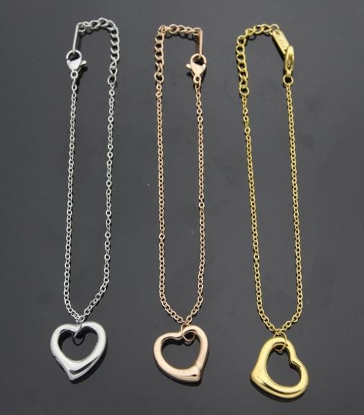 

designer silver heart chain gold couple necklace shape luxury original fashion classic earrings necklace set female jewelry gift w6568012, Black