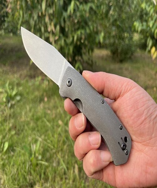 

7 8 custom manual frame lock c186 folding knife copper washer d2 blade titanium handle tactical outdoor camping pocket tool knives5820319