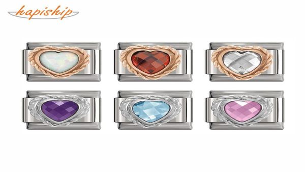 

2020 original daisy 6 color heart cz highend italian charm fit 9mm bracelet stainless steel jewelry making dj1908942903, Golden;silver