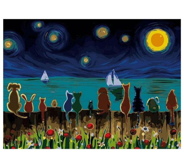 

paint by numbers kits with brushes and pigment diy canvas painting for adults beginner family portrait1911809