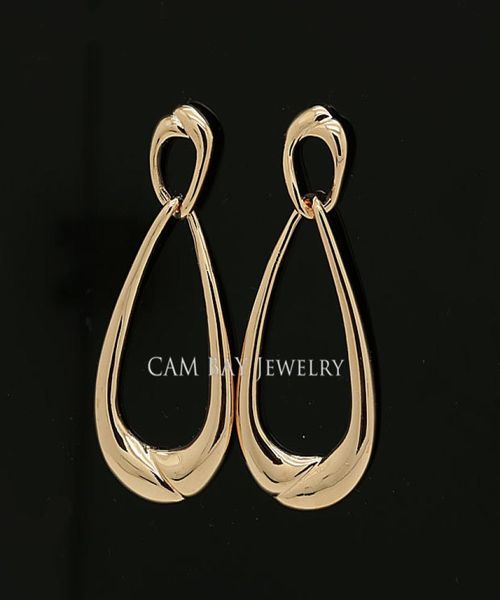

european and the american simple teardrop frame drop earrings gold tone or platinum plated for personality liberal women3662488, Silver