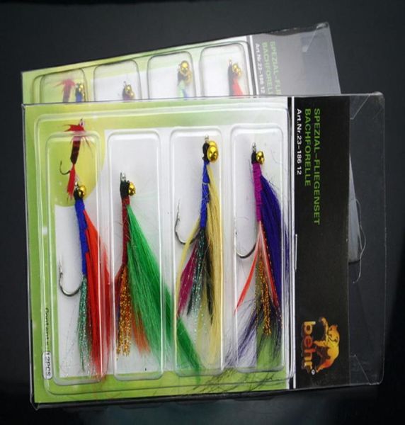 

16 pcs fly fishing flies streamer trout lures 4 patterns assortment fly hooks6097282