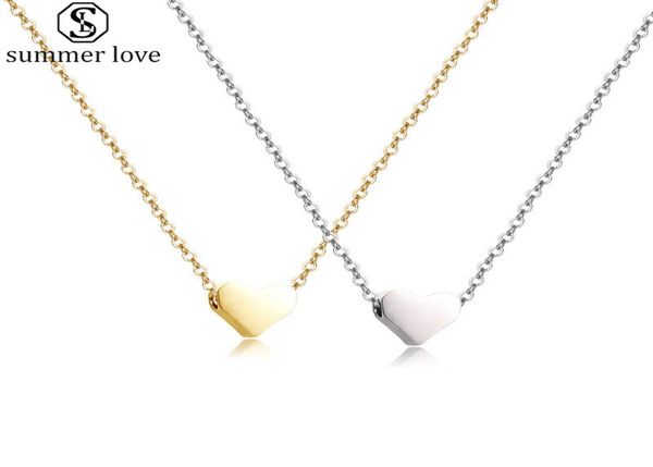 

simple love heart necklace for women silver gold chain statement necklace as valentine039s day jewelry gift whole 2020z9347472