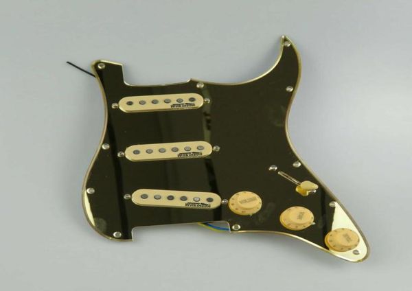 

upgrade prewired sss guitar pickguard yellow wk wvs alnico 5 pickups for fd strat guitar welding harness7568968