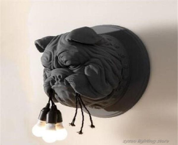 

2020 new animal dog resin wall lamps living room tv wall deco corridor home decor lighting fixtures designer ktv bulldog wall ligh9300086