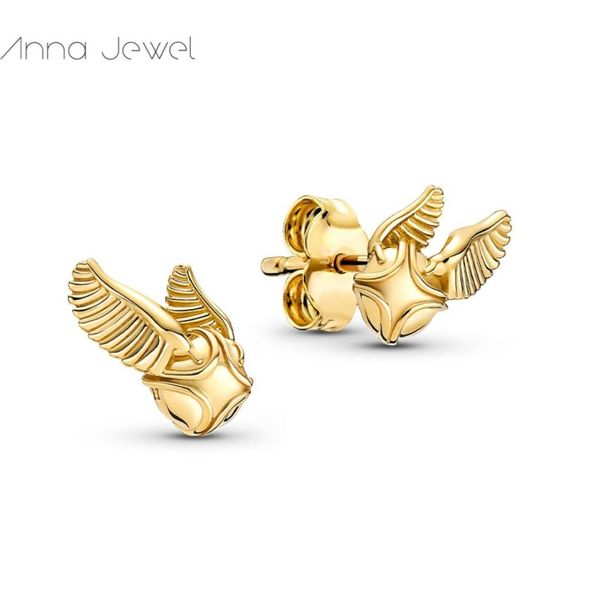

magic jewelry 925 sterling silver couples golden snitch stud designer earrings for women men girls boys valentine day birthday2710597, Golden;silver