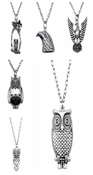 

school gifts 1pcs owl eagle pendant necklace women 435cm chains4929370, Silver
