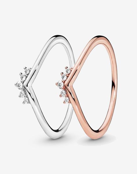 

new brand 100 925 sterling silver tiara wishbone ring for women wedding engagement rings fashion jewelry accessories5739698, Slivery;golden