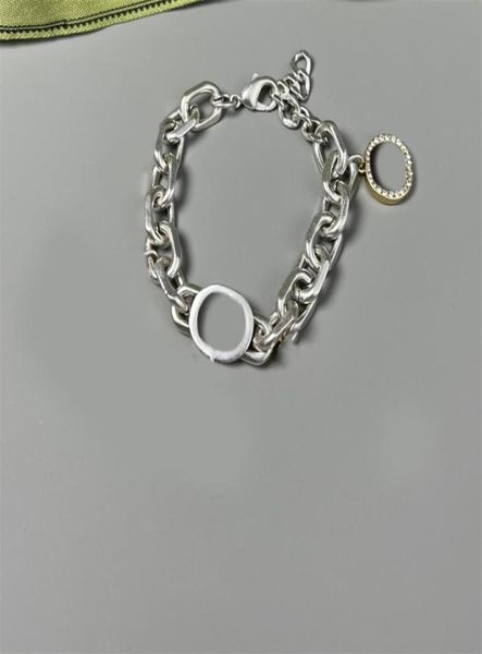 

designer letter charm bracelet classic silver color link chain womens mens charms bracelets jewelry gift 98mld4641888, Golden;silver