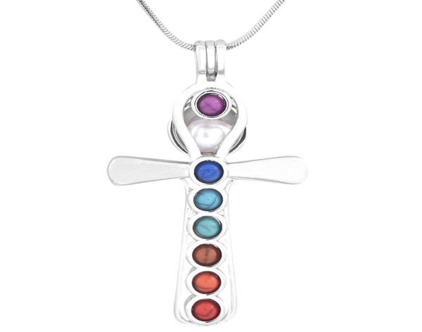 

new colored cross cage pendants 5pcs pearl cage beads cage essential oil diffuser locket pendant jewelry making oyster pearl fun g3233462, Silver