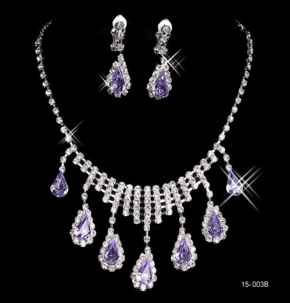 

charming purple wedding bridal sets accessories jewelry necklace earring set party jewelry for wedding party bride6931636, White