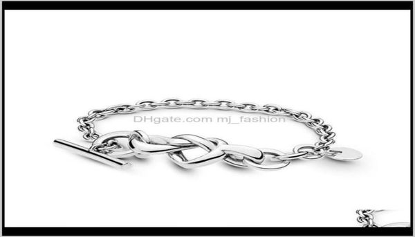 

charm jewelry 925 sterling sier hand chain bracelets original box for knotted heart bracelet women luxury designer drop deliv8773602, Golden;silver