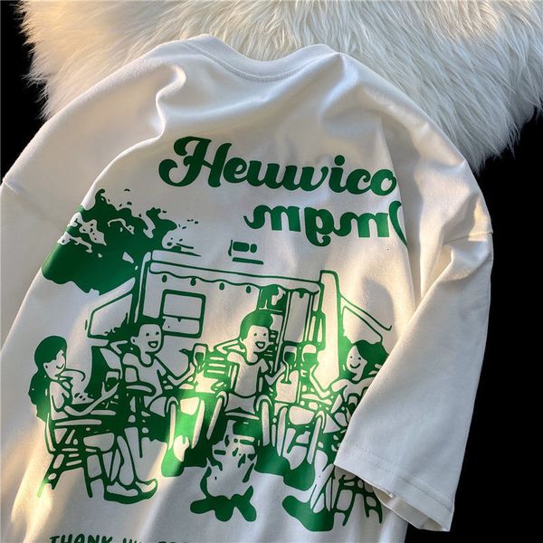 

mens tshirts vintage fun graphic tshirt printed men and women summer loose couple casual hip hop short sleeve american harajuku y2k 230717, White;black