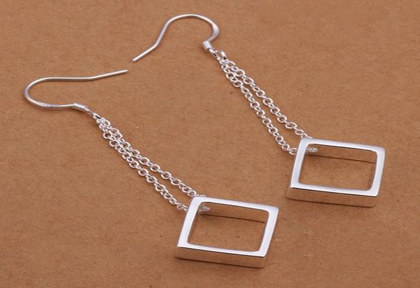 

new arrival hanging grid sterling silver plate jewelry earring for women e336fashion 925 silver eaarings 10 pairs a lot1417133
