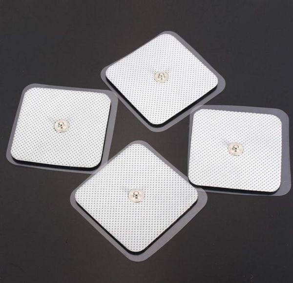

10 pairs electro stimulation stud pads 5x5cm tens ems machine electrode pad reusable longlife self adhesive for massage digital t6138953