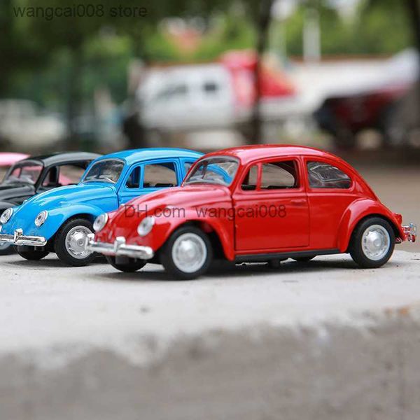 

interior decorations retro vintage beetle diecast pull back car model toy alloy metal for children gift decor cute figurines miniatures t230