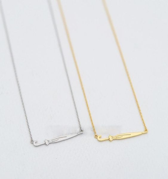 

fashion umbrella necklaces personality of long handle umbrella pendant necklaces rose goldcolor plated necklaces for women8135722, Silver