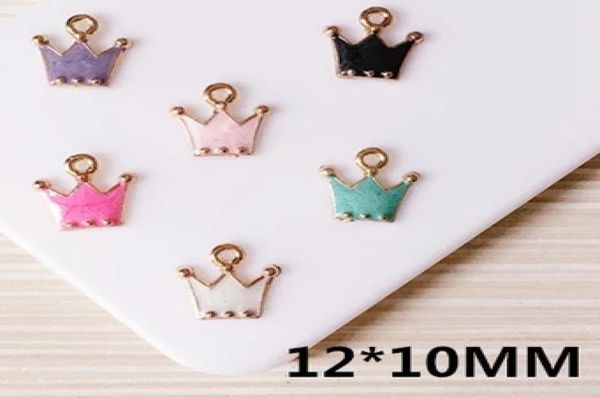 

60pcs enameled crown charm pendant 12x10mm jewelry findings06262686, Bronze;silver