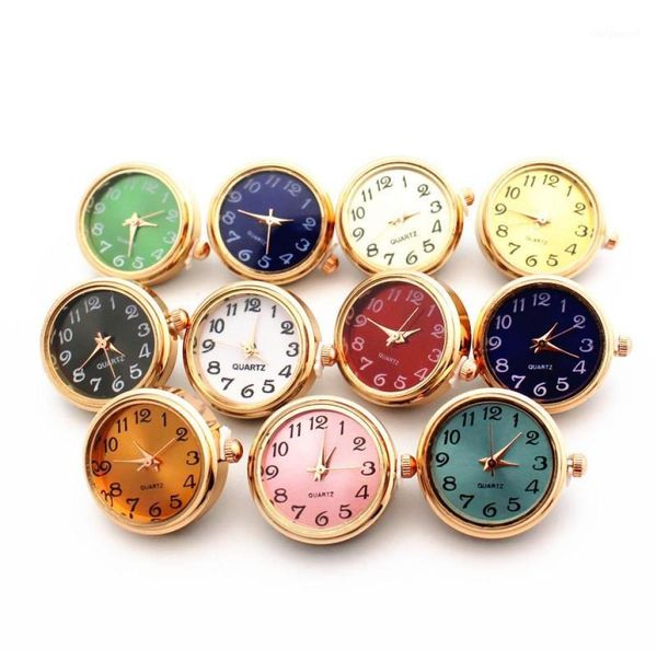 

mix 10pcslot glass watch snap buttons charms 18mm20mm snap buttons jewelry for diy bracelet replaceable15341270, Golden;silver