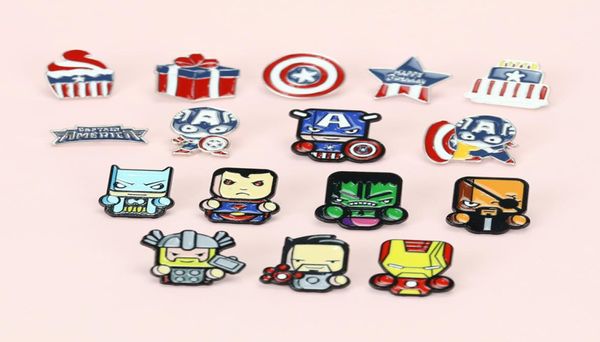 

cartoon comics character brooch metal pins super hero cute studios detective enamel pin captain shield villain badge jewelry3947264, Blue