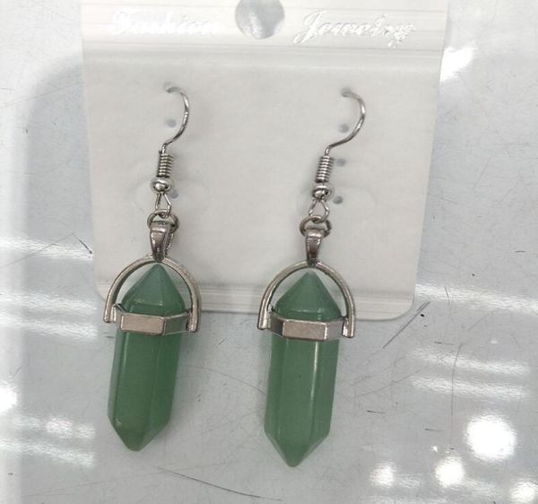 

whole column healing natural stone charms earrings natural crystal quartz healing point chakra jewelry bullet shape dangle ea5283254, Golden