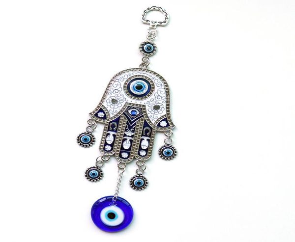 

turkey blue evil eye pendant wall hanging decoration jewelry hand of fatima alloy pendant home office decoration7467085, Slivery;golden