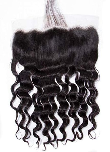 

brazilian loose deep wave 13x4 ear to ear pre plucked lace frontal closure with baby hair remy human hair part frontals6149632, Black;brown