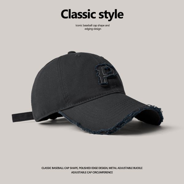 

fashion designer jewelr big waist soft baseball cap p letter retro couple versatile sunshade baseball cap wholesale mz003, Blue;gray