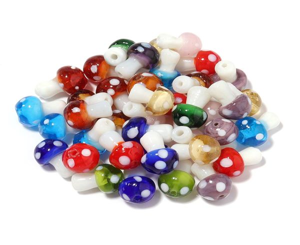 

10pcs 16x12mm multicolor lampwork mushroom loose beads for jewelry making necklace bracelet diy accessories whole3228622