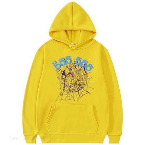 

fashion creativity sp5der 555555 angel number hoodie men women spider web pattern sweatshirt loose clothing y0927 2 l6az, Black
