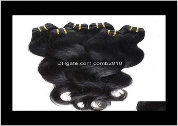 

hair 20bundleslot 100percent brazilian virgin human weave wavy body wave natural color hair extensions whole3346128, Black