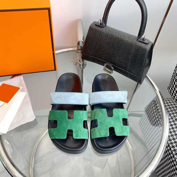 

2023 designer oran luxury beach slide edition spring/summer new flat bottom heel h slippers women's shoes second uncle sandals 5 j9ib