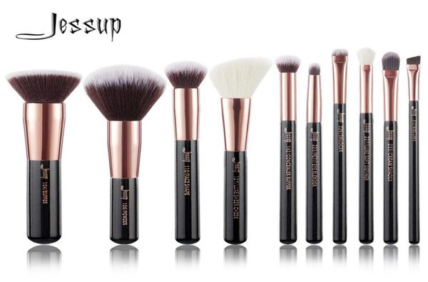 

jessup brushes black rose gold professional makeup brushes set make up brush tools kit foundation powder buffer cheek shader 20107022694