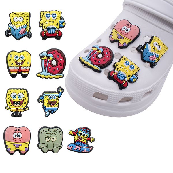 

anime charms wholesale yellow baby play childhood memories funny gift cartoon charms shoe accessories pvc decoration buckle soft rubber clog, Blue
