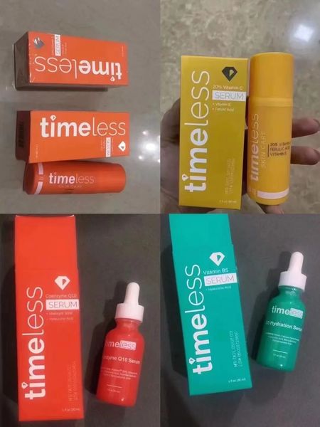 

Wholesale Timeless Serum Skin Face Care 10% 20% Vitamin C 30ml Serum Time Less Q10 Vitamin B5 Essence VE Ferulic Acid Skin Moisturize Lotion 1fl.oz Fast