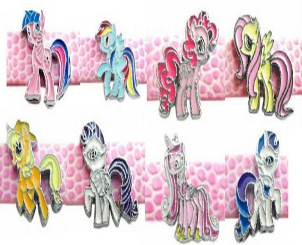 

20 50pcslot 8mm mix ponys diy slide charms alloy horse accessories fit for 8mm leather wristband keychains as holiday gift9037488, Bronze;silver