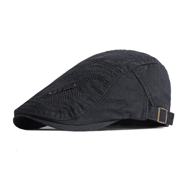 

sboy hats cotton beret hats for men spring summer herringbone sboy cap solid flat peaked cap women painter hat sports metal letters 230717, Blue;gray