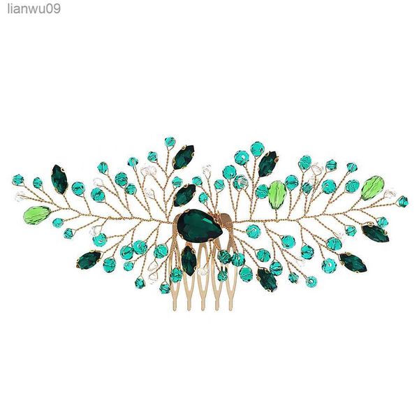 

5 teeth hair side combs with color retention temperamental headdress for birthday stage party show dress up l230704, White;golden