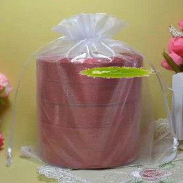 

100 pcs white organza gift bags 17x23cm with drawstring012089971, Pink;blue