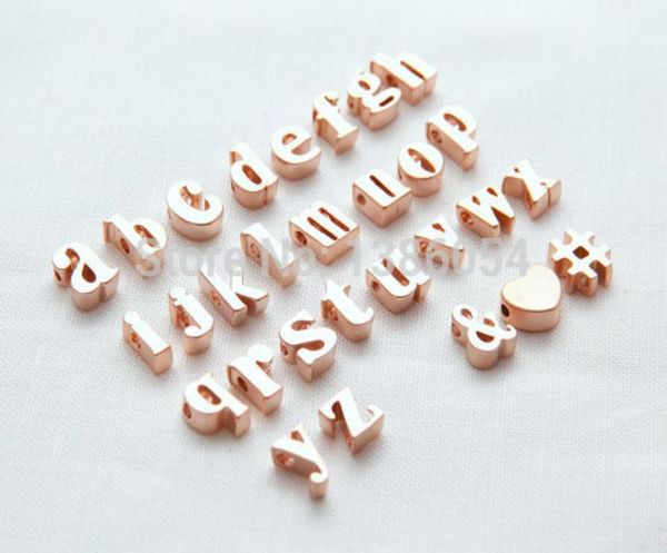 

wholefactory whole charm az rose gold alphabet letters charms ampersand heart initial for necklacediy necklace brace1033470, Bronze;silver