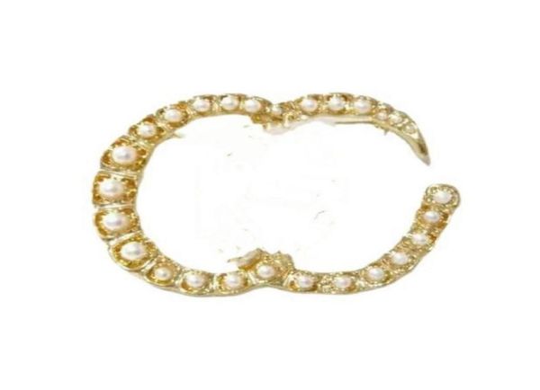 

european and american french letter brooch simple fashion coat pearl diamond accessories female fast delivery41410903674480, Gray