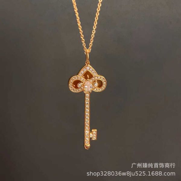 

high-quality tiffayffay key necklace women's new red agate iris pendant 18k rose gold t1 double sunflower collar chain, Golden;silver
