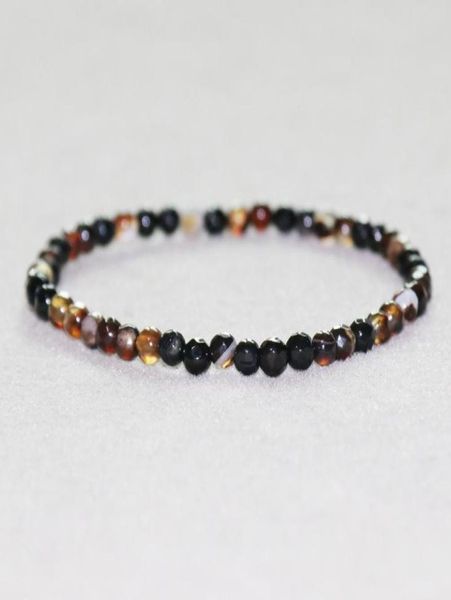 

mg0043 whole natural brown agate bracelet 4 mm mini gemstone energy bracelet womens mala yoga jewelry2036016, Black