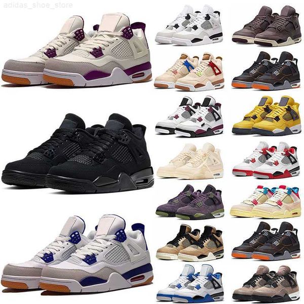 

jumpman 4 4s basketball shoes for men women og red thunder pine green military black cat white oreo sail seafoam university blue bred mens w