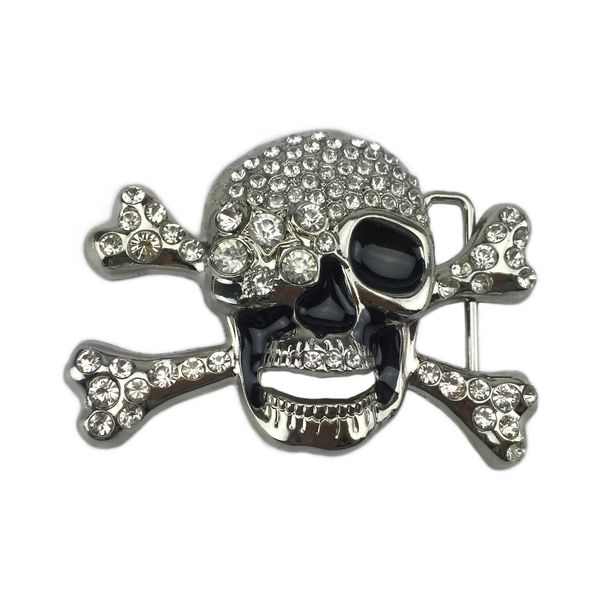 

buckles wesbuck brand skull skeleton belt buckle belt diy accessories western cowboy style smooth belt buckle punk rock style 230717, Slivery;black