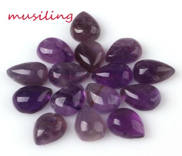 

loose beads diy jewelry 8x10mm natural gem stone water drop flat beads rose quartz amethyst etc loose beads charms making accessor5448683, Black
