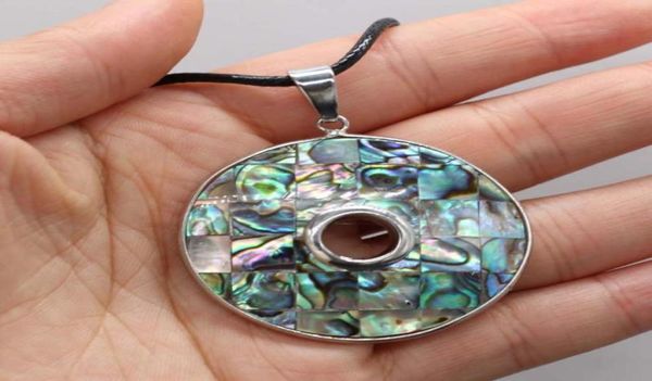 

natural shell necklace with round abalone pendant leather cord 2mm charms for elegant women love romantic gift chains4586702, Silver